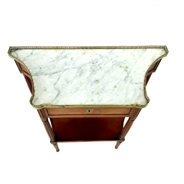 Louis XVI Bronze Mounted Marble Top Console Dessert Server For Sale - Image 4 of 13