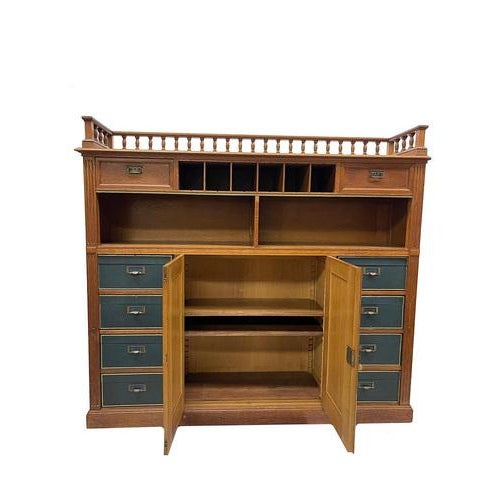 Dutch Oak Notary Cabinet, 1900s For Sale - Image 3 of 12