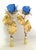 Mid-Century Modern Cornflower Blue Vintage Tole Rose Lamp Finials, a Pair by C. Damien Fox For Sale - Image 3 of 5