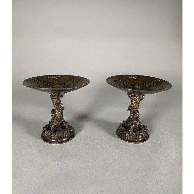 Christophe Fratin (1801-1864) Pair of Bronze Cups with Bears For Sale
