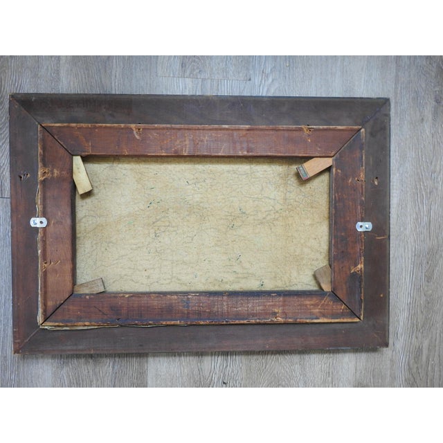 Wood Early 20th Century Remote Coastal Landscape Painting For Sale - Image 7 of 7