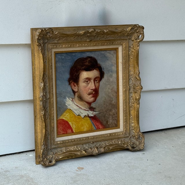 Mid 19th Century 1865 Oil on Canvasboard Portrait Signed J. Knight For Sale - Image 5 of 8