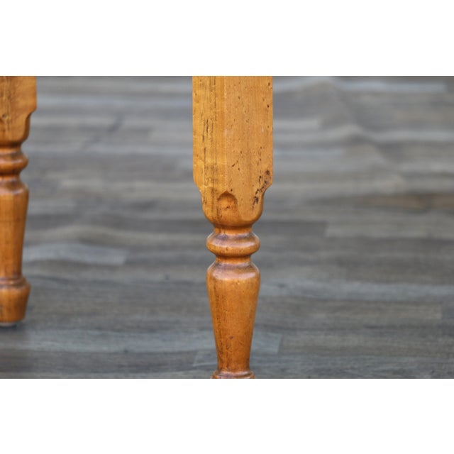 Brown Antique 1920s Farmhouse Drop-Leaf Butterfly Dining Table With Turned Legs For Sale - Image 8 of 18