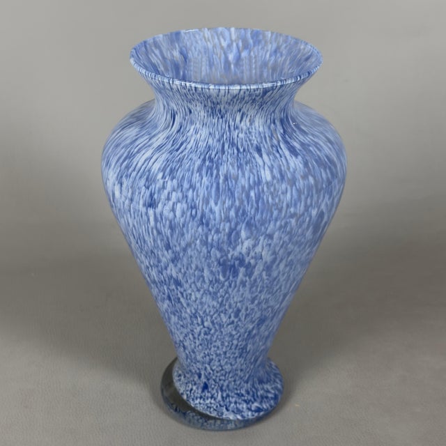 Venetian Glass Vase with White, Blue, and Purple Spots, 1980s For Sale - Image 11 of 11
