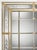 Handcrafted in Italy, this Venetian wall mirror features hand-engraved mirrored panels accented by decorative amber Murano...