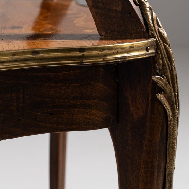 1880-1889 France Rich Walnut Brown Two-Tier Walnut Side Table For Sale In Greensboro - Image 6 of 11