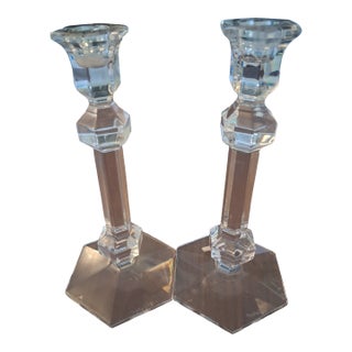 Val St. Lambert - Crystal Candlesticks For Sale