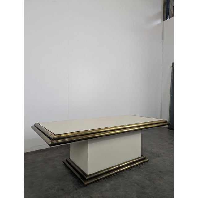 Brass Tubing and Laminate Coffee Table, 1980s, in Very Good conditions.