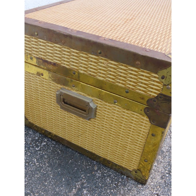 Hollywood Regency Wicker Cedar Hope Chest Blanket Trunk 6326 For Sale - Image 10 of 13