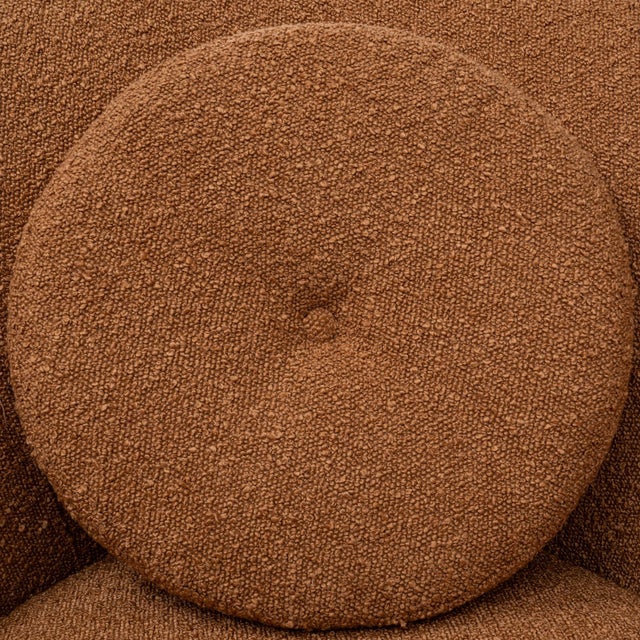 20th Century French Orange Upholstered Armchair with Pillow For Sale - Image 13 of 18