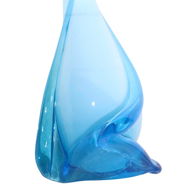 Mid Century Murano Swung Art Glass Vase by Cristalleria Fratelli Betti C 1970's For Sale - Image 9 of 10