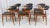 6 Danish teak chairs by Johannes Andersen, edited by Samcom- Denmark 1960. Structure in solid teak. Black imitation...