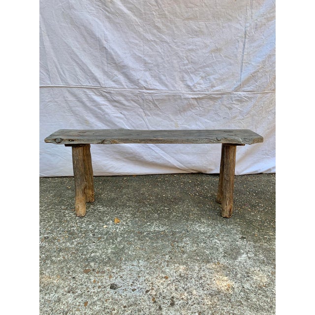 French 19th Century French Pine Live Edge Bench For Sale - Image 3 of 12