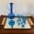 1960s Vintage Mid-Century Modern Italian Vimax Creations Blue Hand Blown Decanter & Cordial Digestif Glass Set - 7 Pieces For Sale - Image 9 of 13