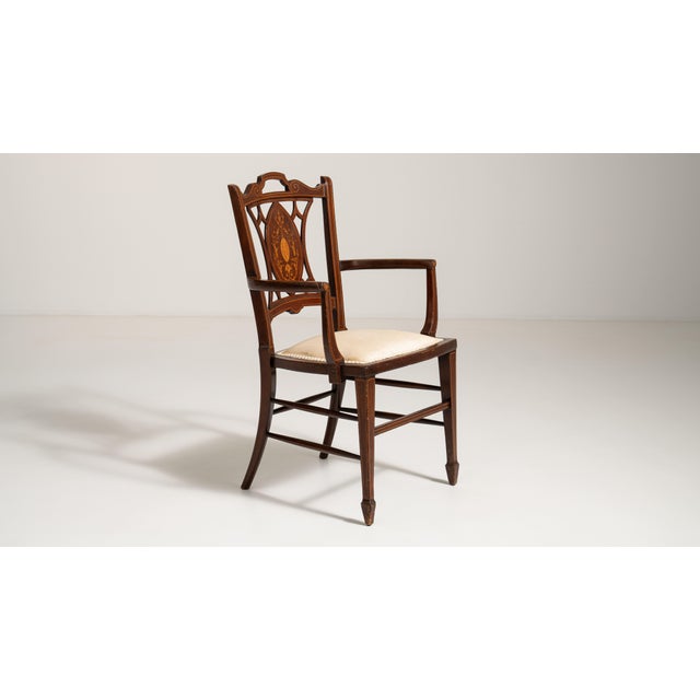 Edwardian Inlaid Mahogany Armchair, Antique, United Kingdom, 19th Century For Sale In Greensboro - Image 6 of 14