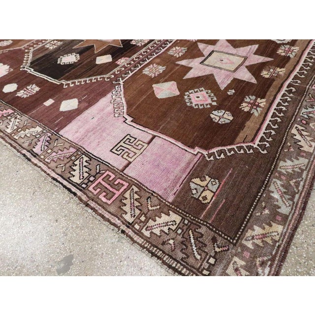 Brown Galerie Shabab Collection Mid-20th Century Turkish Anatolian Room Size Carpet For Sale - Image 8 of 10