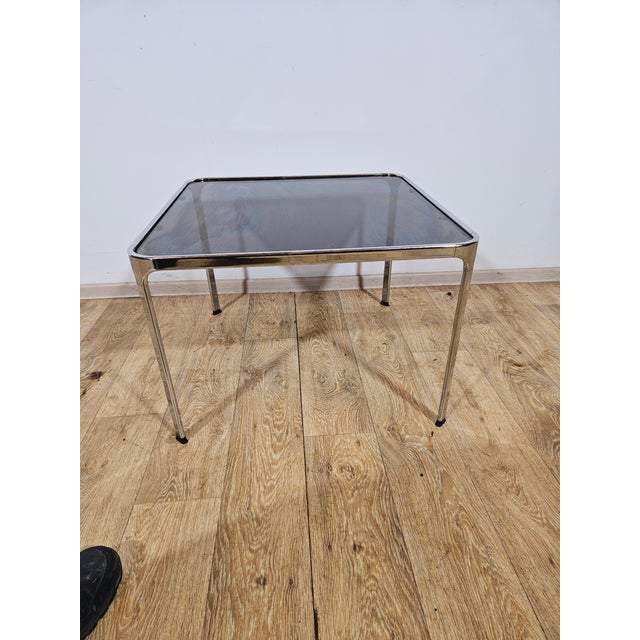 Mid-Century Modern Coffee Table in Chrome and Smoked Glass, Italy, 1970s For Sale - Image 5 of 18