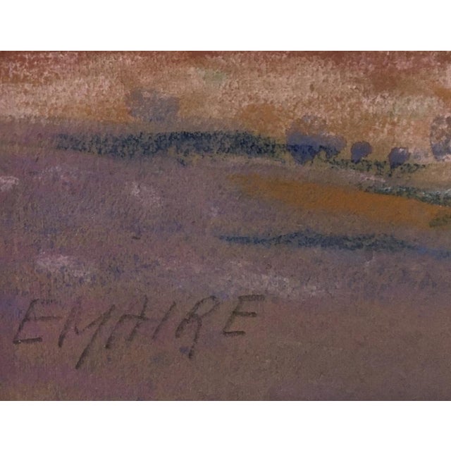 Modern Emaire, Oliviers et bord de mer, Pastel on Paper, Framed For Sale - Image 3 of 9