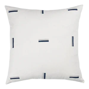 Schumacher X Caroline Z Hurley Icehouse 22" Pillow in Prussian & Grey
