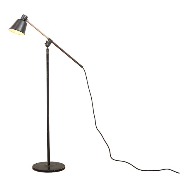 Floor Lamp with Black Die-Cast Aluminum Base from Bag Turgi, 1930s For Sale