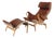 Set of Pernilla Lounge Chair and Ottoman in Beech and Aniline Leather by Bruno Mathsson for Dux, Sweden, 1994 For Sale