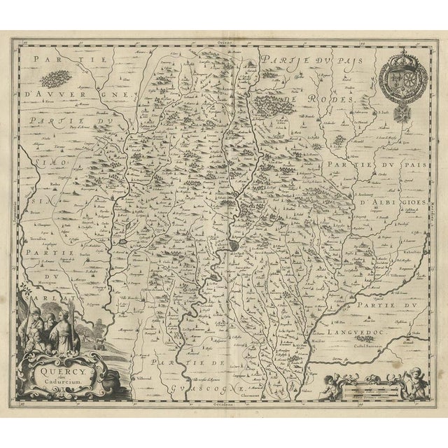 Antique Map of the Quercy Region in France, 1657 For Sale - Image 3 of 7