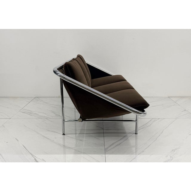 Mid-Century Modern Rare George Nelson for Herman Miller Sling Sofa, Model 6832 in Rohleder Velvet For Sale - Image 3 of 11