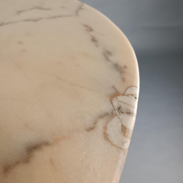 Table with Oval Marble Top in Beech and Marble, 1950s For Sale - Image 11 of 15