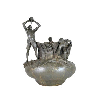 Large 19th Century Tin Vase by A Larroux for Siot For Sale