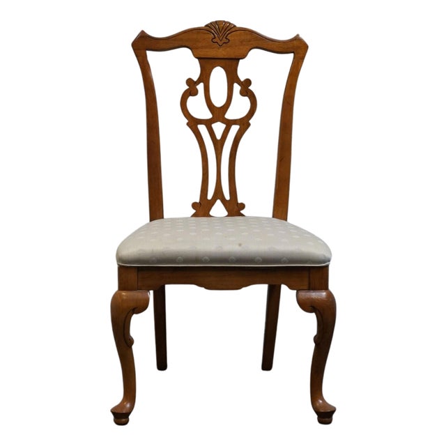 Broyhill Furniture Solid Cherry Traditional Georgian Style Dining Side Chair 7940-87/86 For Sale