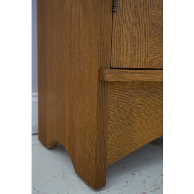 Brown Stickley Harvey Ellis Design Inlaid Mission Oak 2 Door Bookcase For Sale - Image 8 of 12