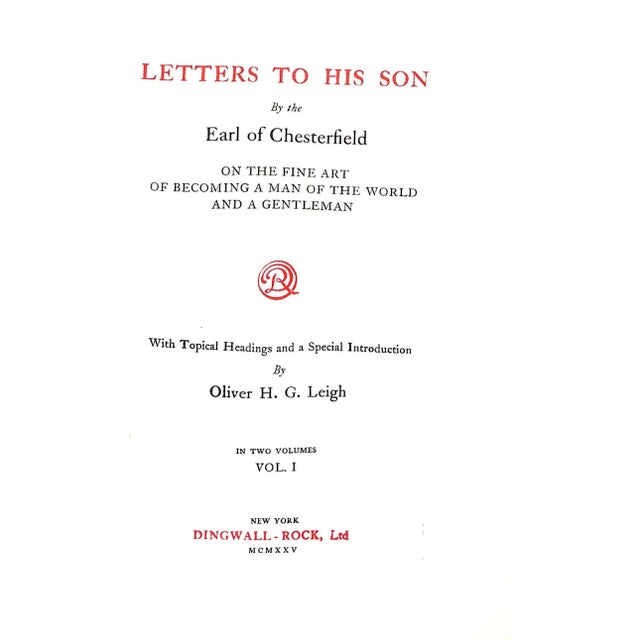 2 volume set Vol I: [408] pp. Vol II: [434] pp. Earl of Chesterfield Dingwall-Rock, Ltd 1925 9" x 6 1/4" Lord Chesterfield...