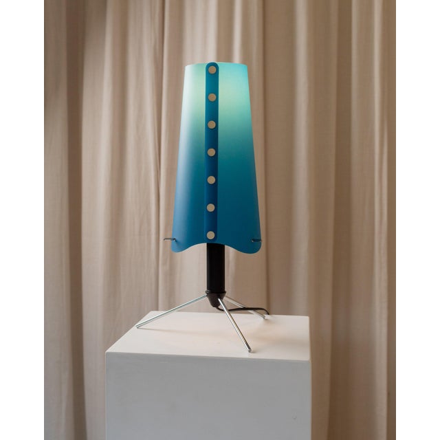 Vintage Blue Table Lamp, 1980s For Sale - Image 9 of 11
