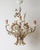 Hollywood Regency Hollywood Regency Gilded and Cream Rose and Bellflower Chandelier, Italy, 1960s For Sale - Image 3 of 16
