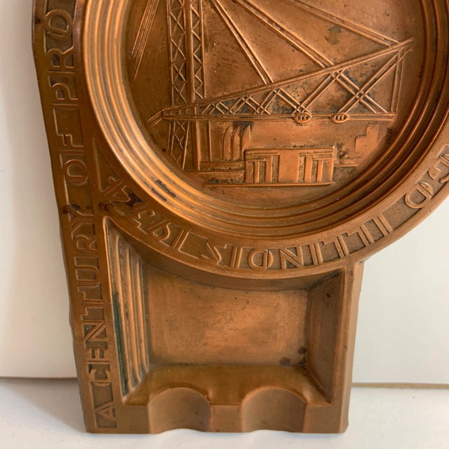 1930s 1934 Deco Copper Ashtray For Sale - Image 4 of 7