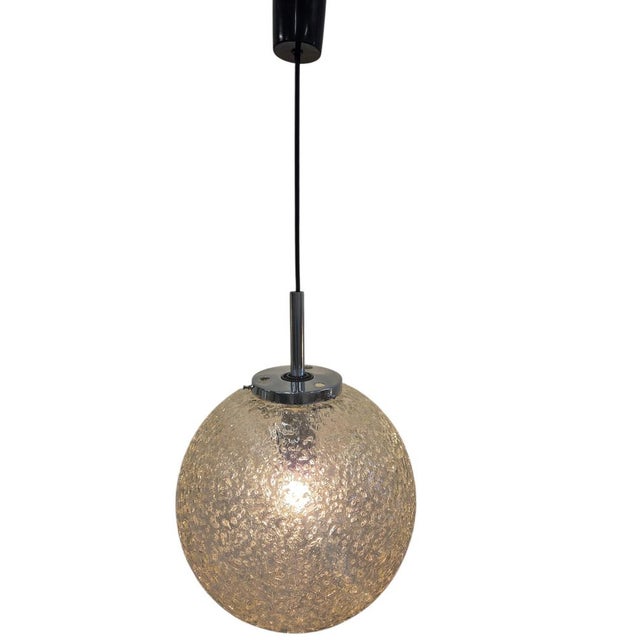 Ice Glass Pendant Lamp from Hoffmeister Leuchten, 1960s For Sale - Image 13 of 14