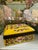 Mid 20th Century Chinoiserie Yellow Famille Rose Porcelain Lidded Box With Hand-Painted Florals and Metal Mount For Sale - Image 5 of 18