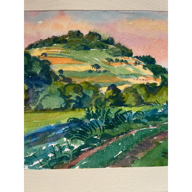 Mid-Century Modern Mid Century "Napa Valley Landscape" Watercolor on Paper For Sale - Image 3 of 5