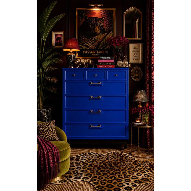 A classic silhouette with a fresh, elevated feel. This American of Martinsville highboy features Chinoiserie-inspired...