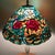 Vintage Art Nouveau Handcrafted Meyda Tiffany Style Rose Stained Glass Table Lamp For Sale - Image 12 of 12
