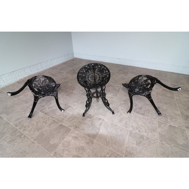 American Cast Iron Rose Garden Bistro Set, Mid-20th Century For Sale - Image 10 of 16