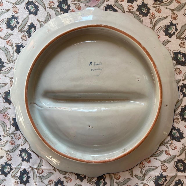 Ceramic Majolica Asparagus Plate by Emile Gallé For Sale - Image 7 of 9