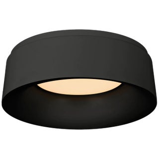 Barbara Barry for Visual Comfort Signature Halo Small Flush Mount in Matte Black For Sale