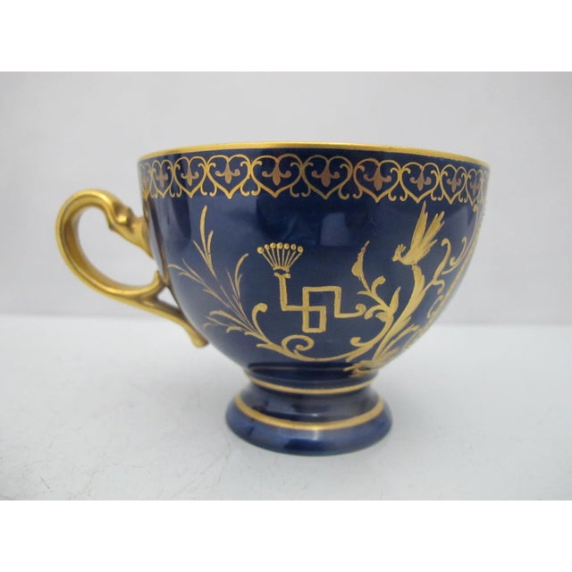 Carlsbad Porcelain Carl Knoll Karlsbad Landscape Castle Gilt Painting Porcelain Cup & Saucer For Sale - Image 4 of 9