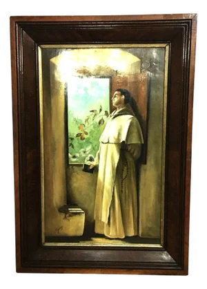 Religious Scene, 1931, Oil Painting on Board, Framed