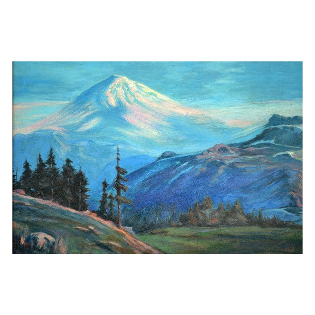 American Early 20th Century Mt. Shasta Landscape by Lorenz E. Griffith For Sale - Image 3 of 3