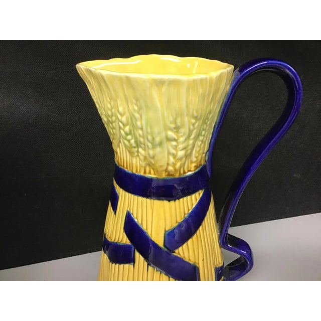 Ceramic Portuguese Faience Majolica Jug Pitcher by Bordallo Pinheiro For Sale - Image 7 of 9