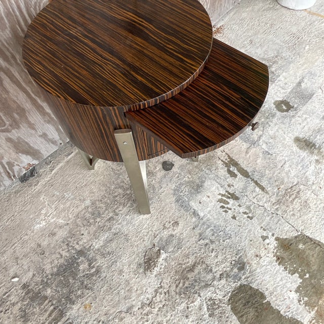 Vintage Contemporary Michael Berman Zebra Wood Side Table Chairish
