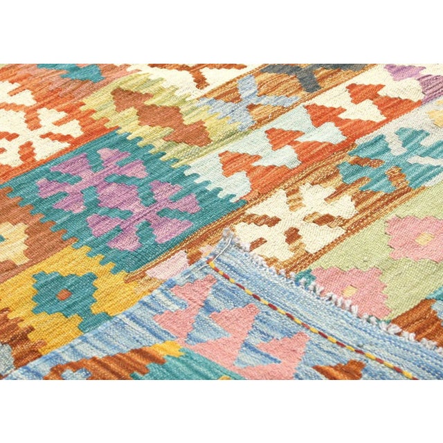 Contemporary Afghan Maimana Kilim Rug For Sale - Image 4 of 6