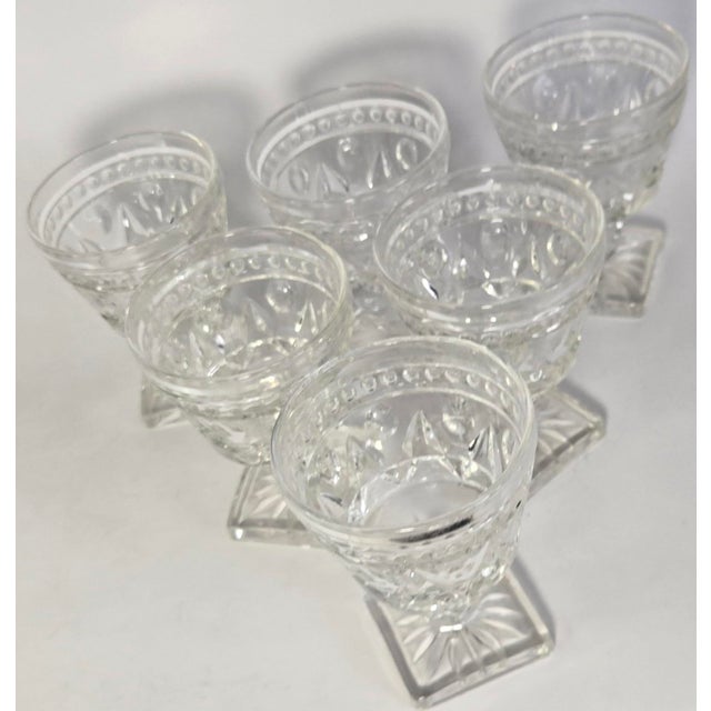Mid 20th Century Glittering Vintage Cordial Goblets- Set of Six For Sale - Image 5 of 8